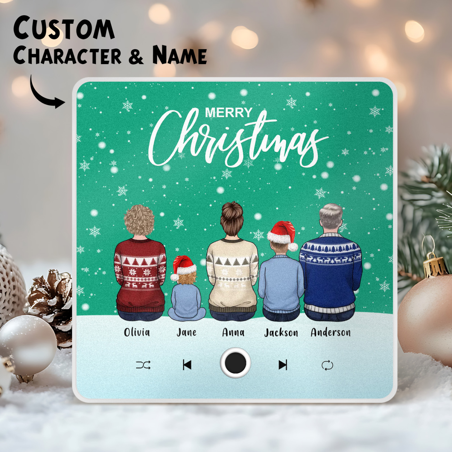 Portrait De Famille Personnalisé Aimant De Réfrigérateur De Musique Personnalisé Joyeux Noël Les Aimants De Musique Personnalisés Peuvent Jouer Des Chansons Cadeau De Noël Cadeaux De Famille - MaPhotochaussetteFr