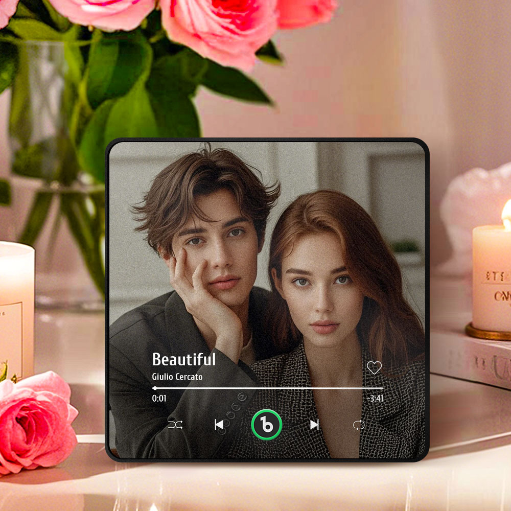 Aimant De Réfrigérateur De Musique Personnalisé Amour Rose Nouvelle Saint-valentin Limitée 4.0 Version Améliorée Autocollant Mural De Musique Autocollant Photo Jouer De La Musique Sans Téléphone Portable Différents Styles Cadeau De Couple - MaPhotochaussetteFr