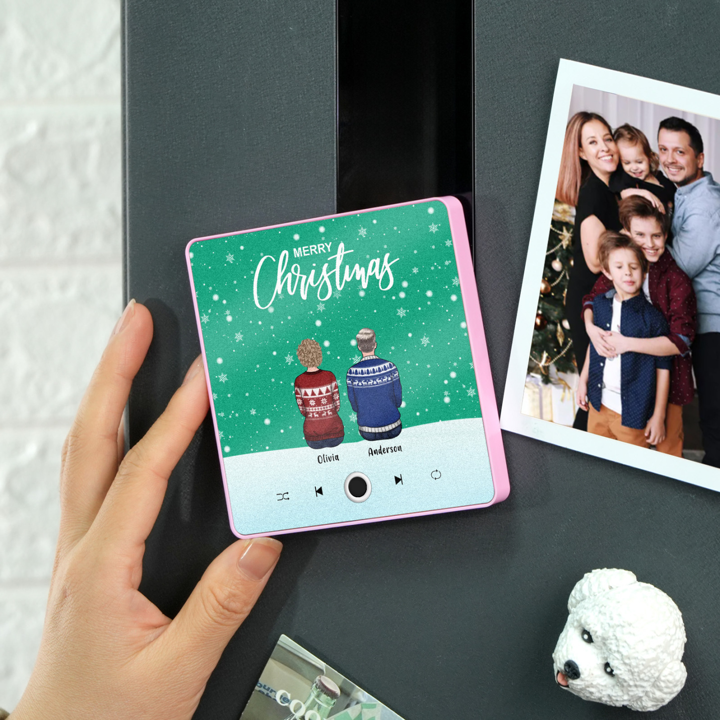 Portrait De Famille Personnalisé Aimant De Réfrigérateur De Musique Personnalisé Joyeux Noël Les Aimants De Musique Personnalisés Peuvent Jouer Des Chansons Cadeau De Noël Cadeaux De Famille - MaPhotochaussetteFr