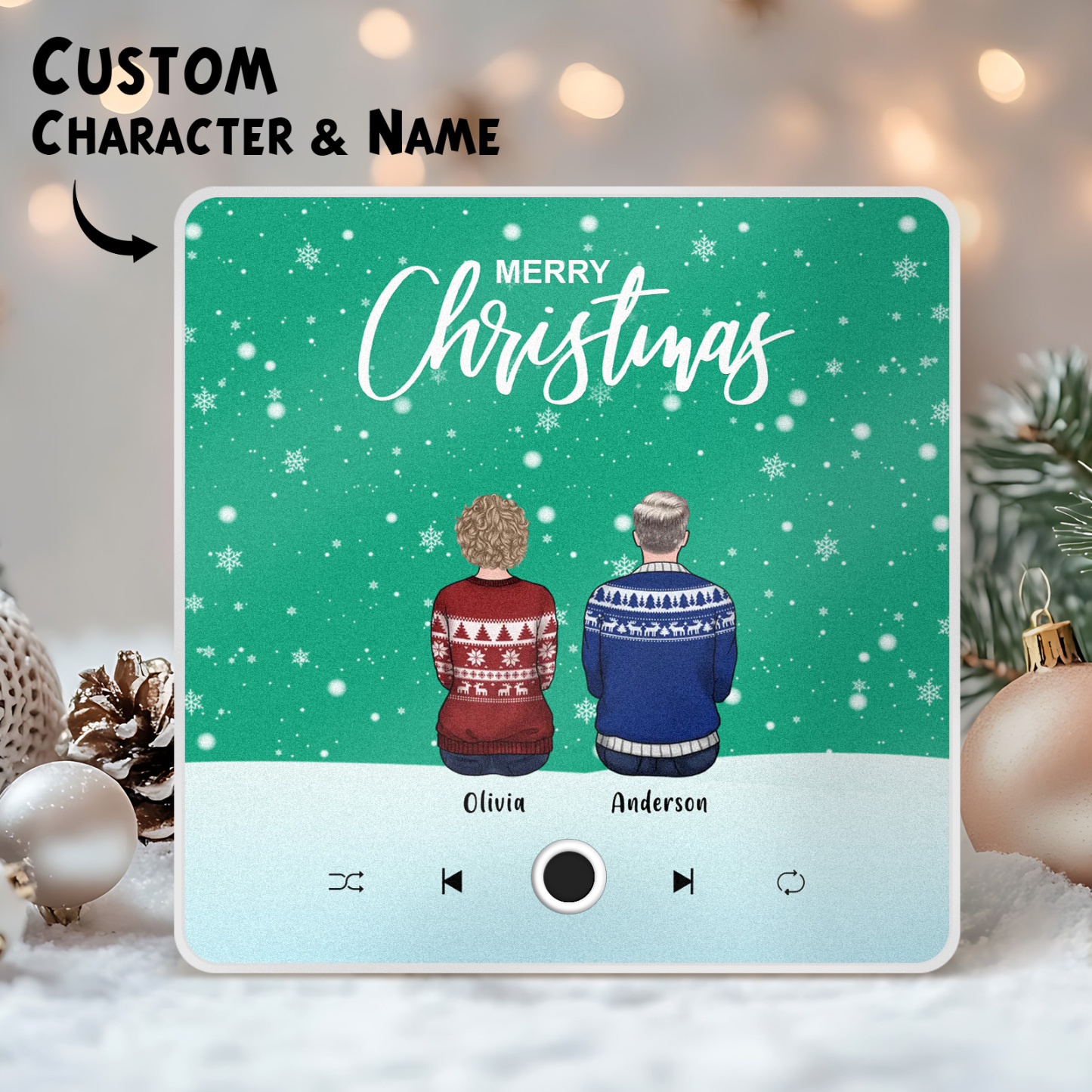 Portrait De Famille Personnalisé Aimant De Réfrigérateur De Musique Personnalisé Joyeux Noël Les Aimants De Musique Personnalisés Peuvent Jouer Des Chansons Cadeau De Noël Cadeaux De Famille - MaPhotochaussetteFr