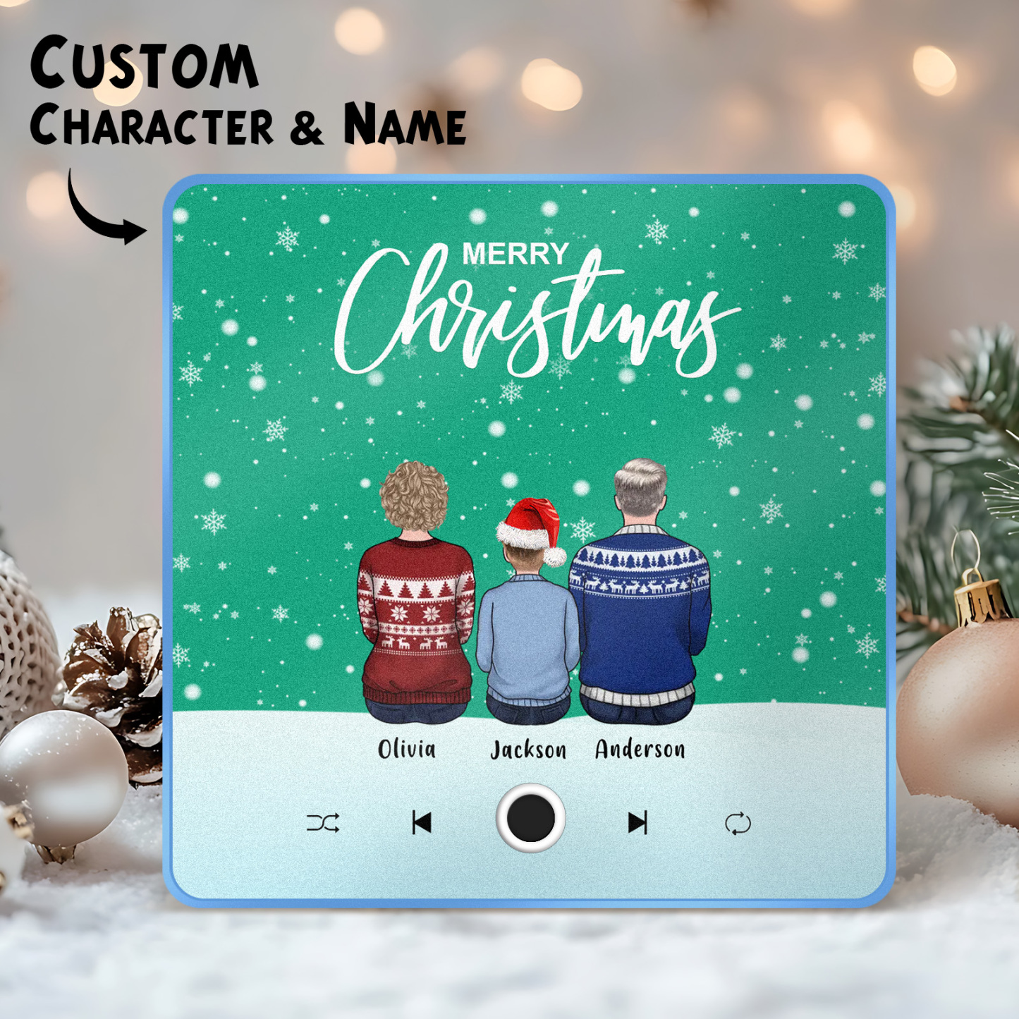 Portrait De Famille Personnalisé Aimant De Réfrigérateur De Musique Personnalisé Joyeux Noël Les Aimants De Musique Personnalisés Peuvent Jouer Des Chansons Cadeau De Noël Cadeaux De Famille - MaPhotochaussetteFr
