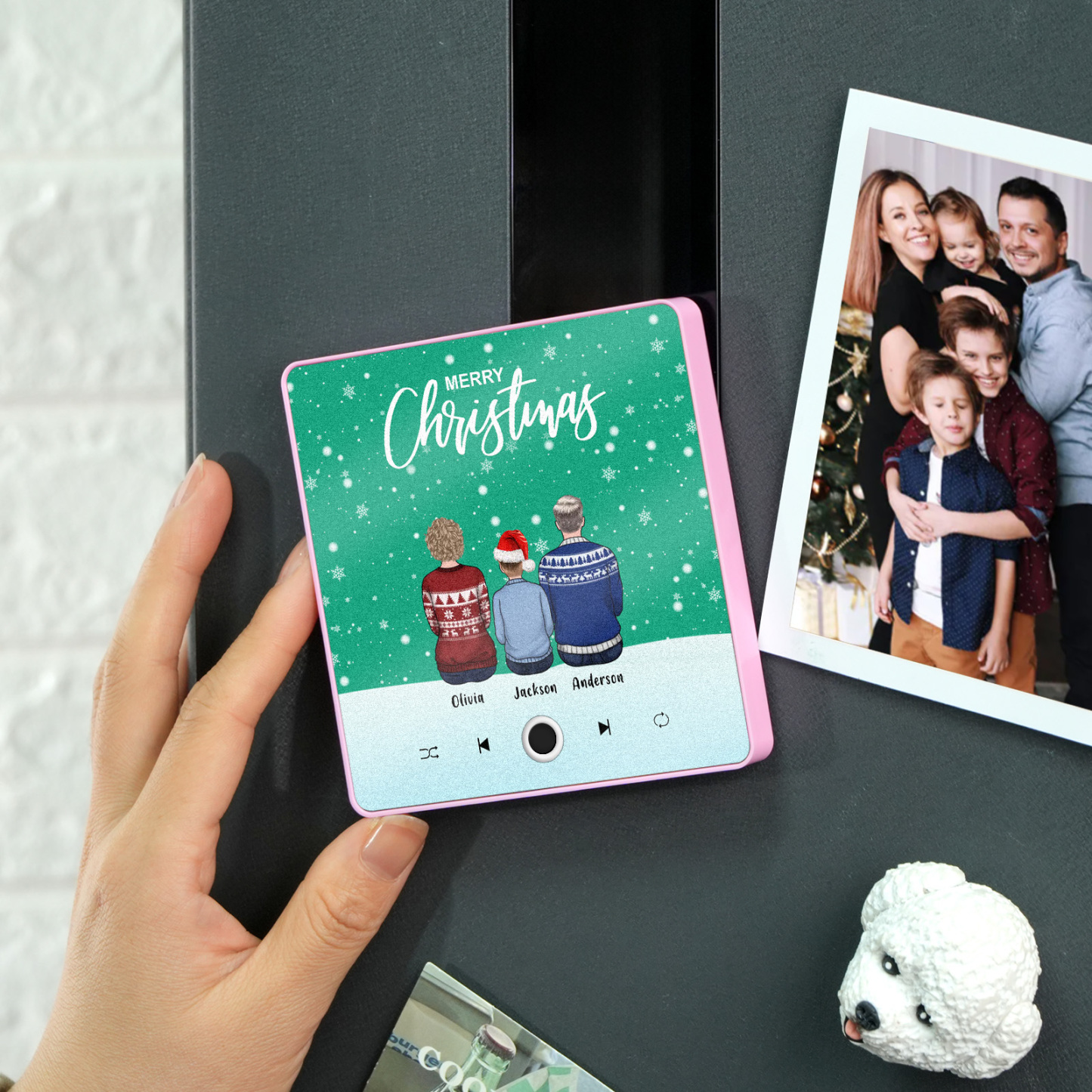 Portrait De Famille Personnalisé Aimant De Réfrigérateur De Musique Personnalisé Joyeux Noël Les Aimants De Musique Personnalisés Peuvent Jouer Des Chansons Cadeau De Noël Cadeaux De Famille - MaPhotochaussetteFr