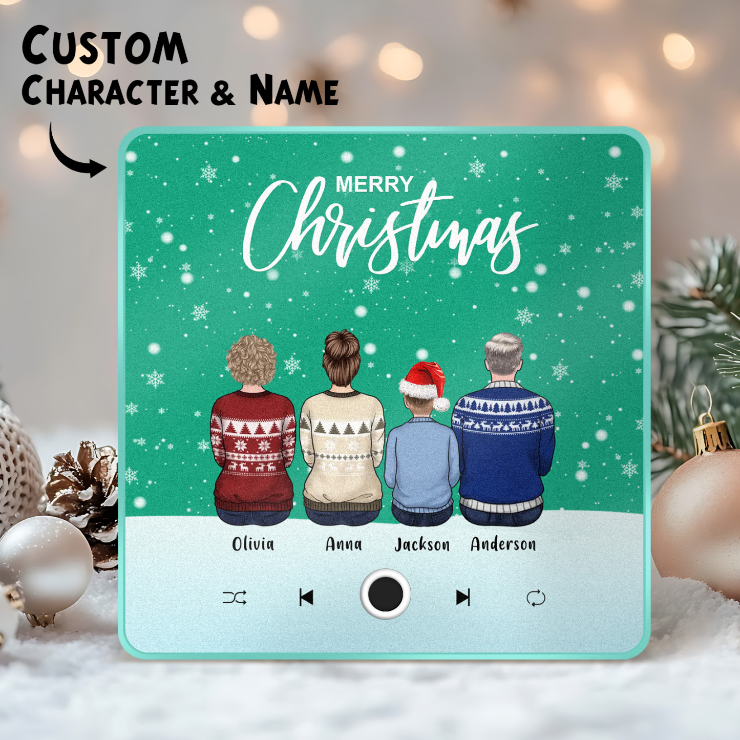 Portrait De Famille Personnalisé Aimant De Réfrigérateur De Musique Personnalisé Joyeux Noël Les Aimants De Musique Personnalisés Peuvent Jouer Des Chansons Cadeau De Noël Cadeaux De Famille - MaPhotochaussetteFr