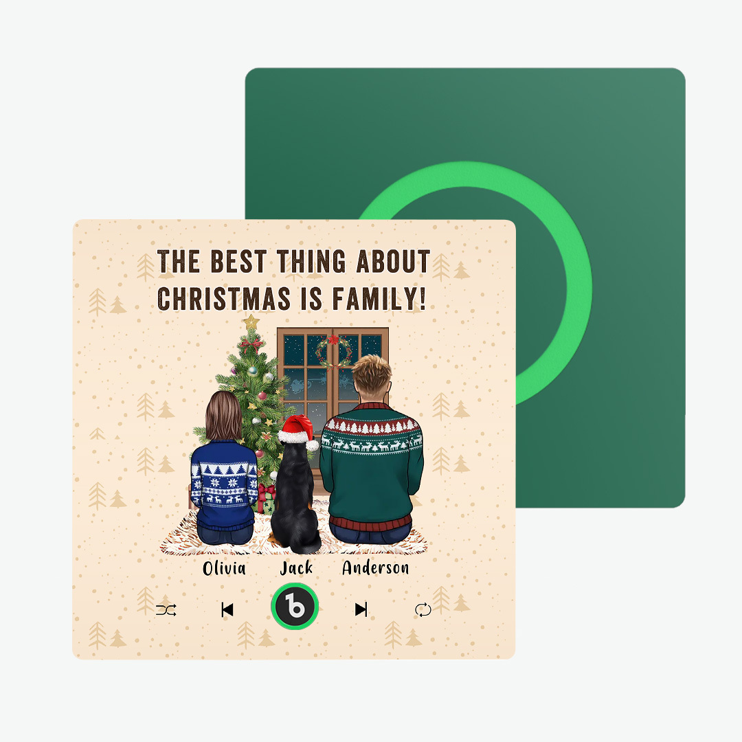 Aimant Sans Cadre Pour Réfrigérateur De Musique Personnalisé Portrait Personnalisé Joyeux Noël Les Aimants De Musique Personnalisés Peuvent Jouer Des Chansons La Meilleure Chose À Propos De Noël Est La Famille - MaPhotochaussetteFr