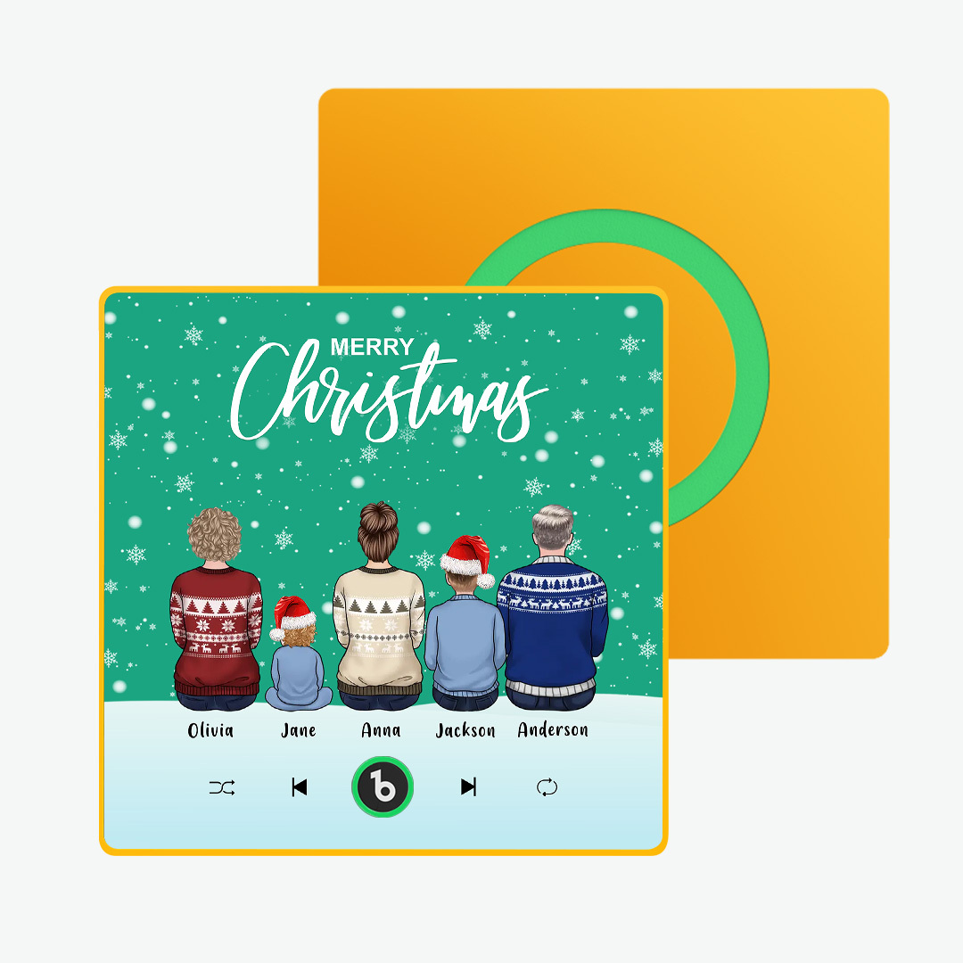 Aimant De Réfrigérateur De Musique Personnalisé Cadre Coloré Album Aimant De Réfrigérateur Musique Autocollant Photo Mural Portrait De Famille Personnalisé Joyeux Noël Peut Jouer Des Chansons Cadeau De Noël - MaPhotochaussetteFr