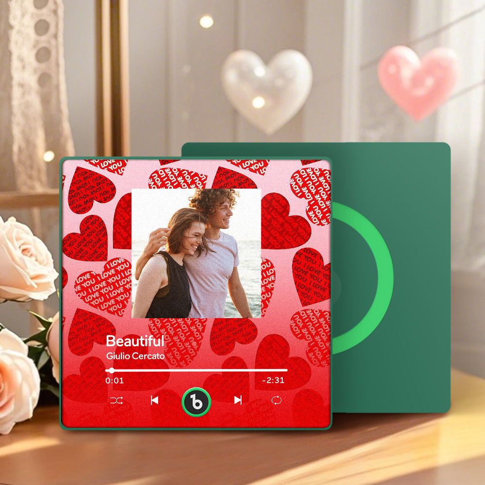 Aimant De Réfrigérateur Musical Personnalisé Rouge Love Your Heart Cadeau De Saint-valentin Album Aimant De Réfrigérateur Musique Sticker Mural Photo Mouvement Musical Qui Peut Être Joué Cadeau Pour Couple - MaPhotochaussetteFr