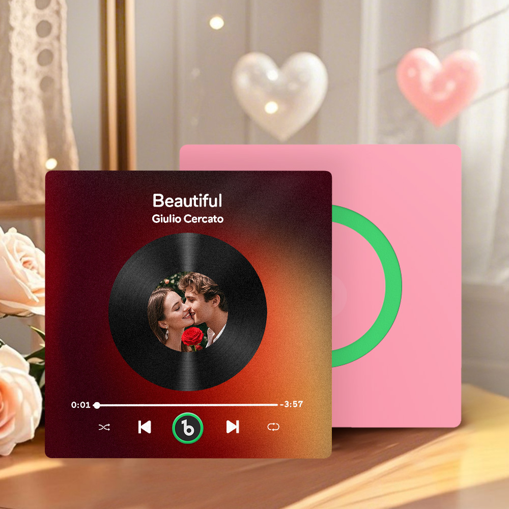 Aimant De Réfrigérateur De Musique Personnalisé, Nouveau Autocollant Photo Mural De Musique Amélioré 4.0 Qui Joue De La Musique Sans Téléphone Portable, Plusieurs Styles, Cadeaux De Couple - MaPhotochaussetteFr