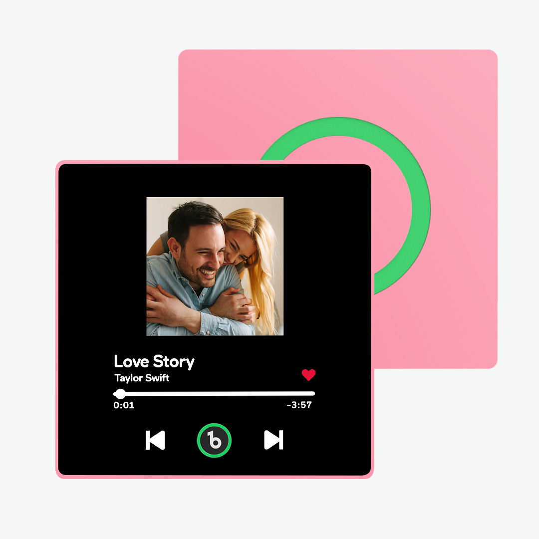 Aimant De Réfrigérateur De Musique Violet Améthyste Personnalisé, Nouveau Autocollant Photo Mural De Musique Amélioré 4.0 Qui Joue De La Musique Sans Téléphone Portable, Plusieurs Styles, Cadeaux De Couple - MaPhotochaussetteFr