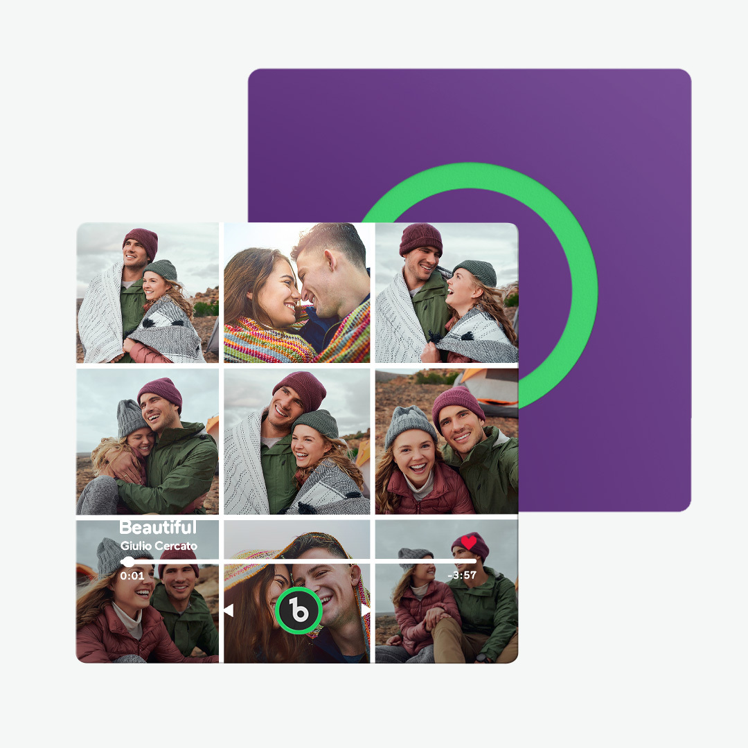 Aimant De Réfrigérateur De Musique Violet Améthyste Personnalisé, Nouveau Autocollant Photo Mural De Musique Amélioré 4.0 Qui Joue De La Musique Sans Téléphone Portable, Plusieurs Styles, Cadeaux De Couple - MaPhotochaussetteFr