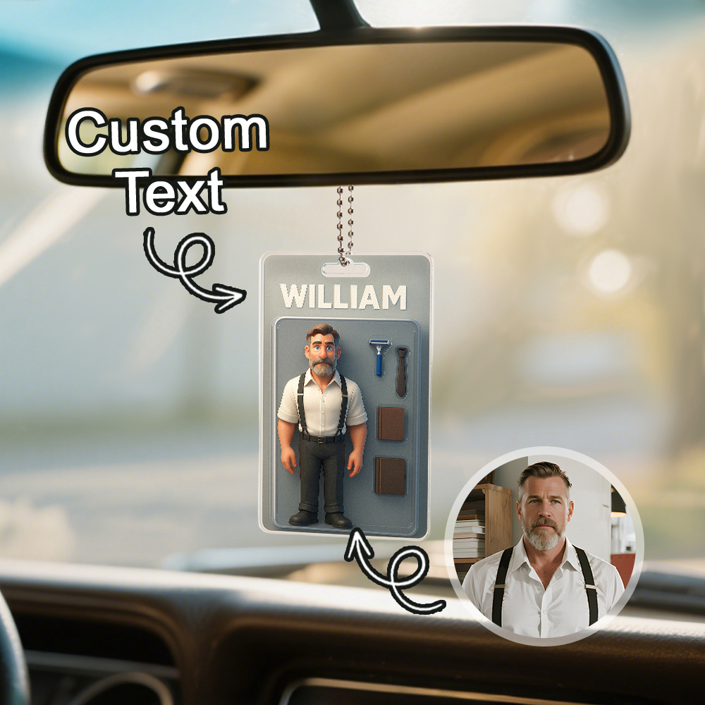 Figurine D'action Entièrement Personnalisable, Emballage De Style Boîte À Jouets, Cadeau Artistique, Cintre De Voiture En Acrylique Personnalisé, Cadeau Pour Lui