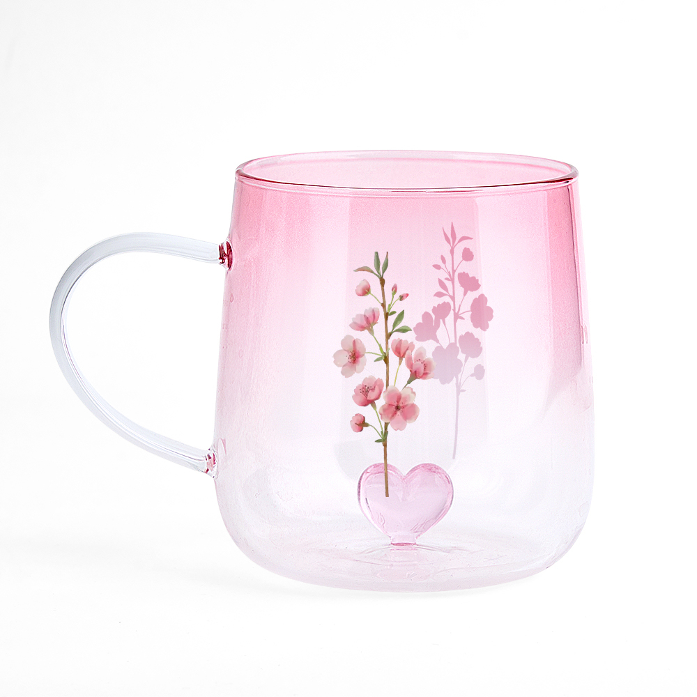 Tasse En Verre Dégradé Rose Personnalisée « Tu Es La Plus Belle Fleur » - MaPhotochaussetteFr