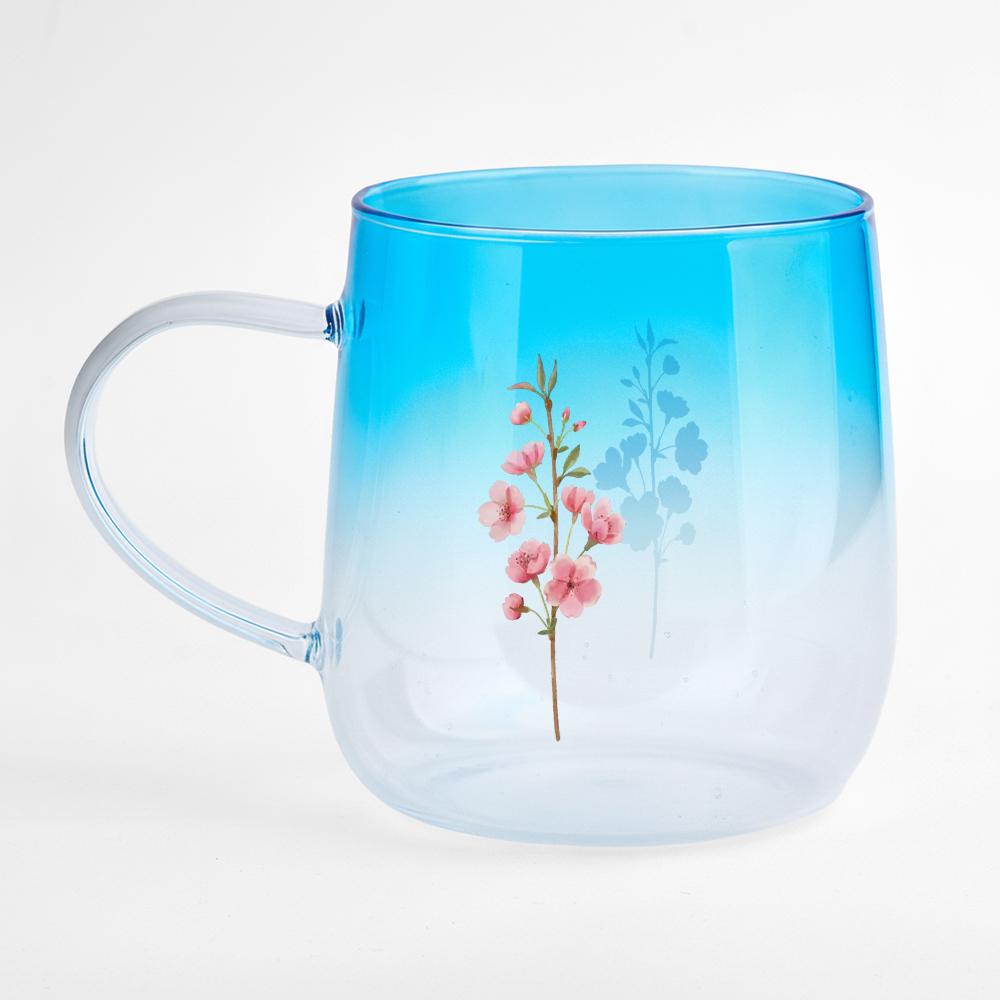 Tasse En Verre Dégradé Rose Personnalisée « Tu Es La Plus Belle Fleur » - MaPhotochaussetteFr