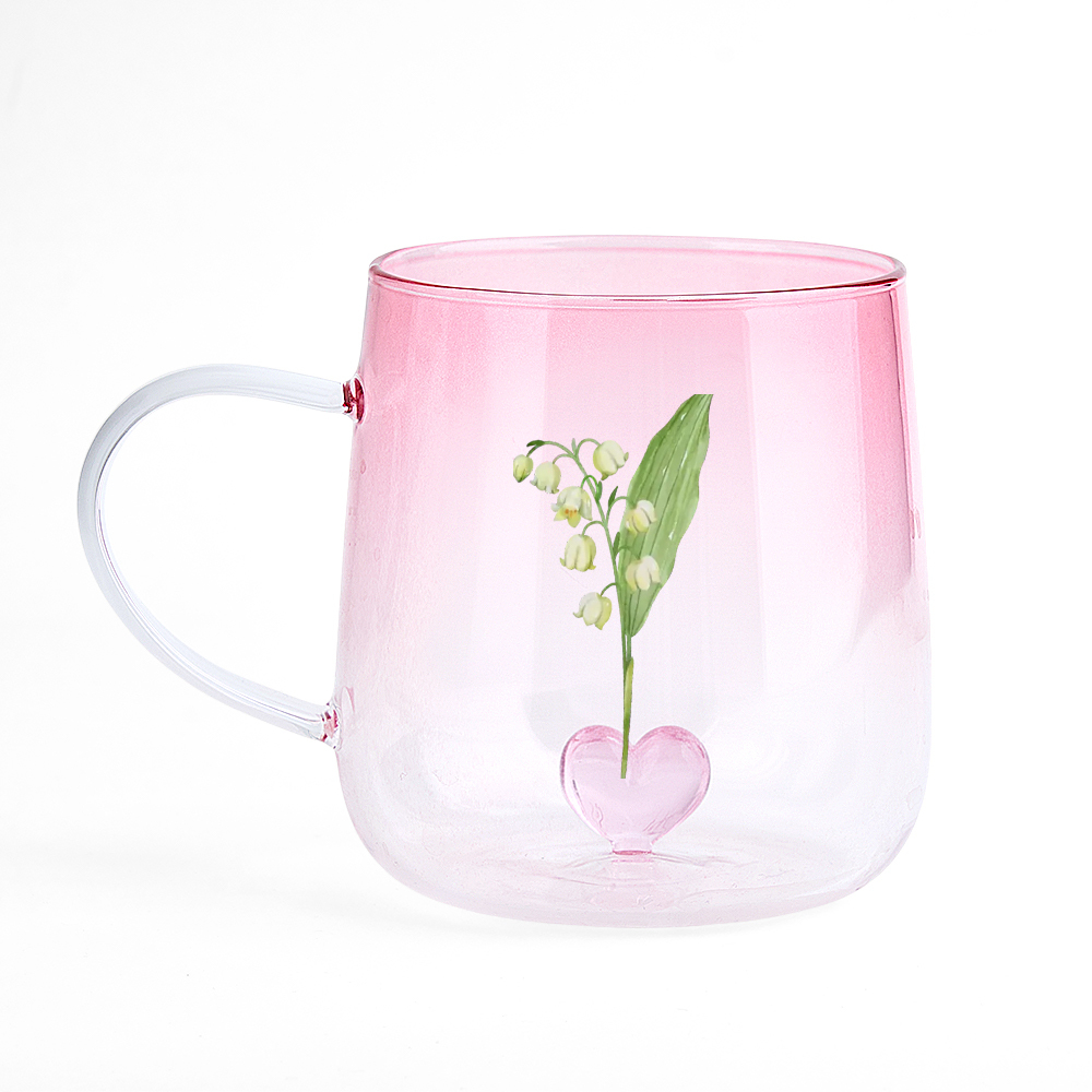 Tasse En Verre Dégradé Rose Personnalisée « Tu Es La Plus Belle Fleur » - MaPhotochaussetteFr