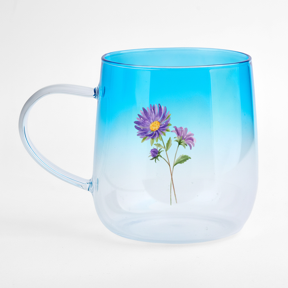 Tasse En Verre Dégradé Rose Personnalisée « Tu Es La Plus Belle Fleur » - MaPhotochaussetteFr