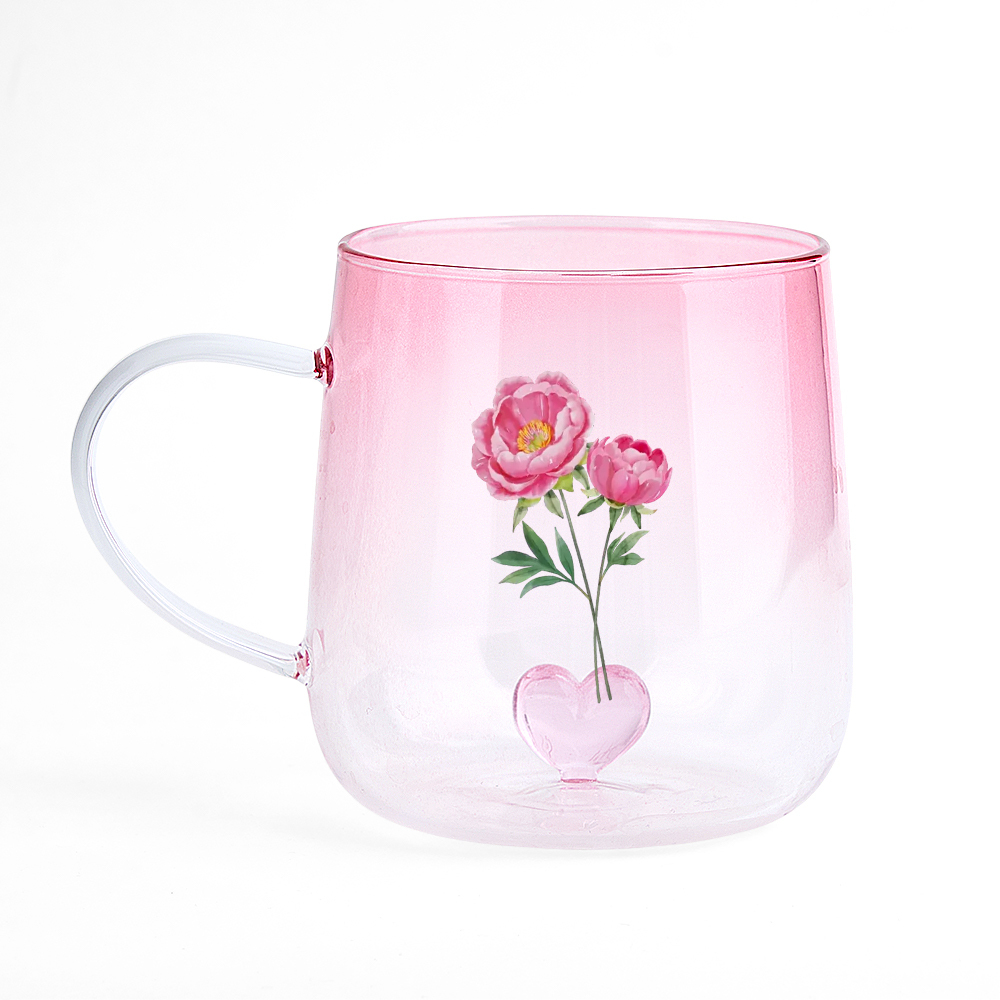 Tasse En Verre Dégradé Rose Personnalisée « Tu Es La Plus Belle Fleur » - MaPhotochaussetteFr