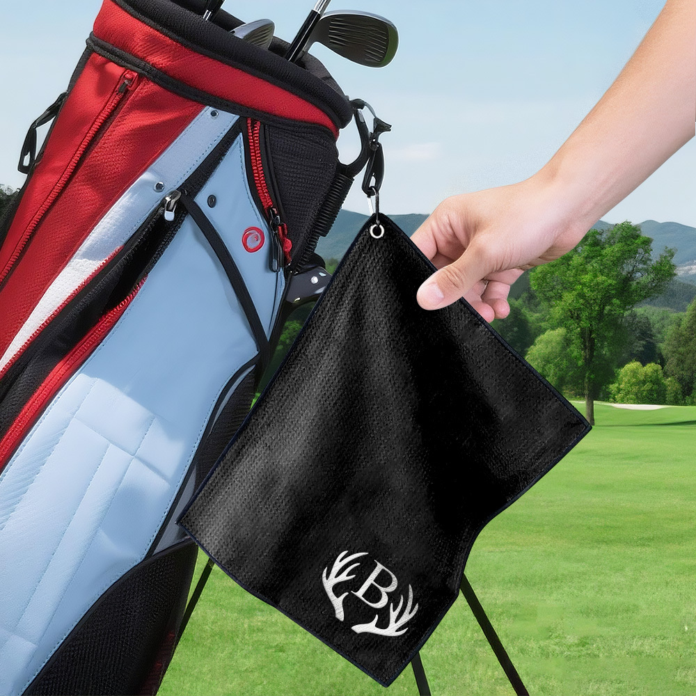Serviette De Golf Brodée Personnalisée Avec Initiales, Serviette De Sport En Fibre Douce, Cadeau Pour Golfeurs - MaPhotochaussetteFr
