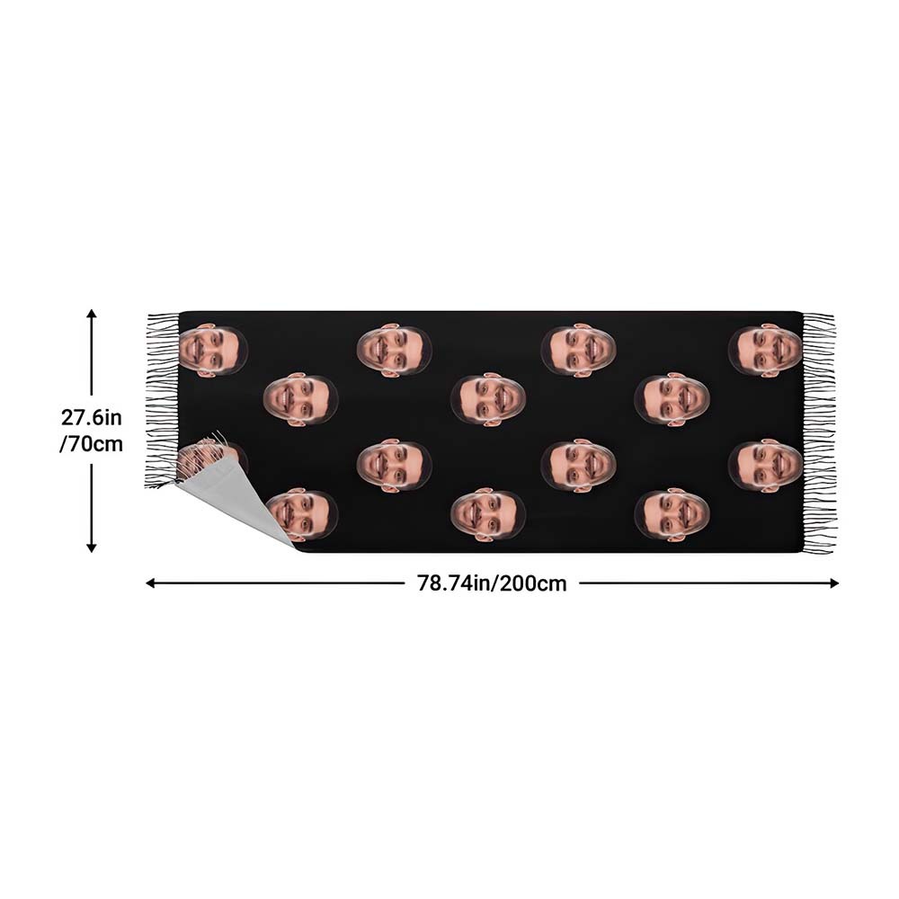 Écharpe De Noël Personnalisée Pour Le Visage Écharpe De Couleur Unie Personnalisée Cadeaux De Noël -