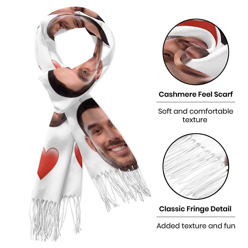 Cadeaux Personnalisés D'écharpe De Coeur De Noël De Visage Personnalisé -