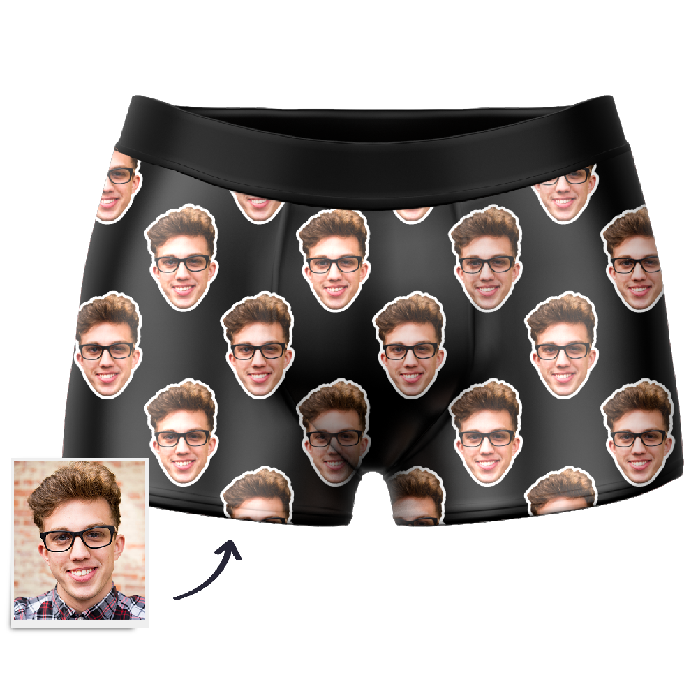 Custom Corlorful Face Boxer Shorts - Santa Socks