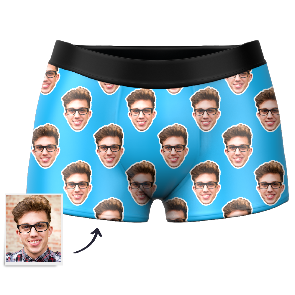 Custom Corlorful Face Boxer Shorts - Santa Socks