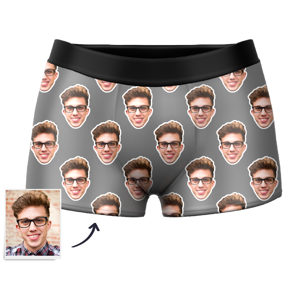 Custom Corlorful Face Boxer Shorts - Santa Socks