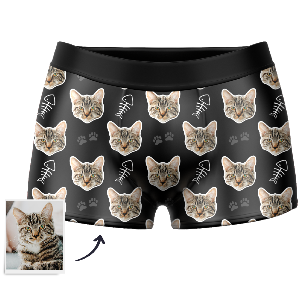 Custom Cat Boxer Shorts - Santa Socks