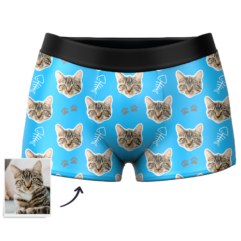 Custom Cat Boxer Shorts - Santa Socks