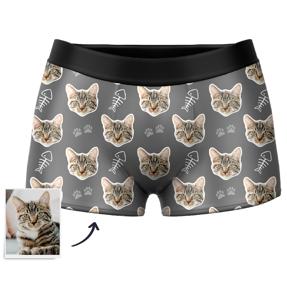 Custom Cat Boxer Shorts - Santa Socks