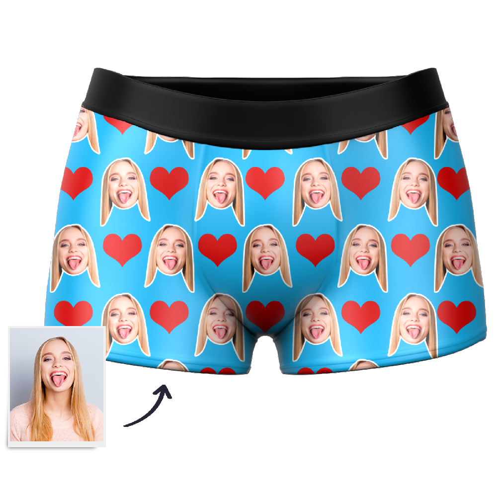 Custom Heart Boxer Shorts - Santa Socks