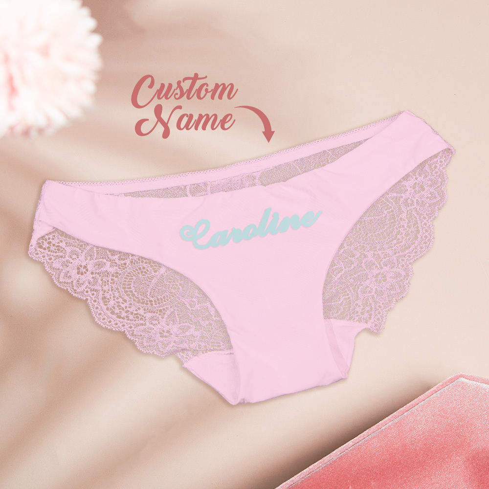 Culotte En Dentelle Personnalisée Avec Nom Personnalisé, Cadeau Pour Noël, Saint-valentin - MaPhotochaussetteFr