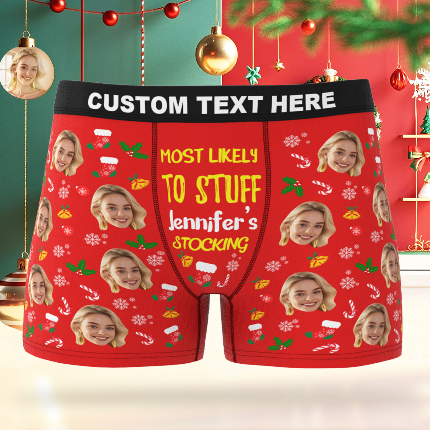 Boxers Personnalisés Pour Hommes - Idée Cadeau Originale Pour Noël Ou La Saint-valentin - MaPhotochaussetteFr