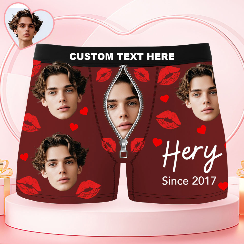 Boxers Pour Hommes Personnalisés Avec Photo, Cadeau Original Pour Elle Depuis Des Années, Boxers Noirs, Boxers Humoristiques Pour Hommes - MaPhotochaussetteFr