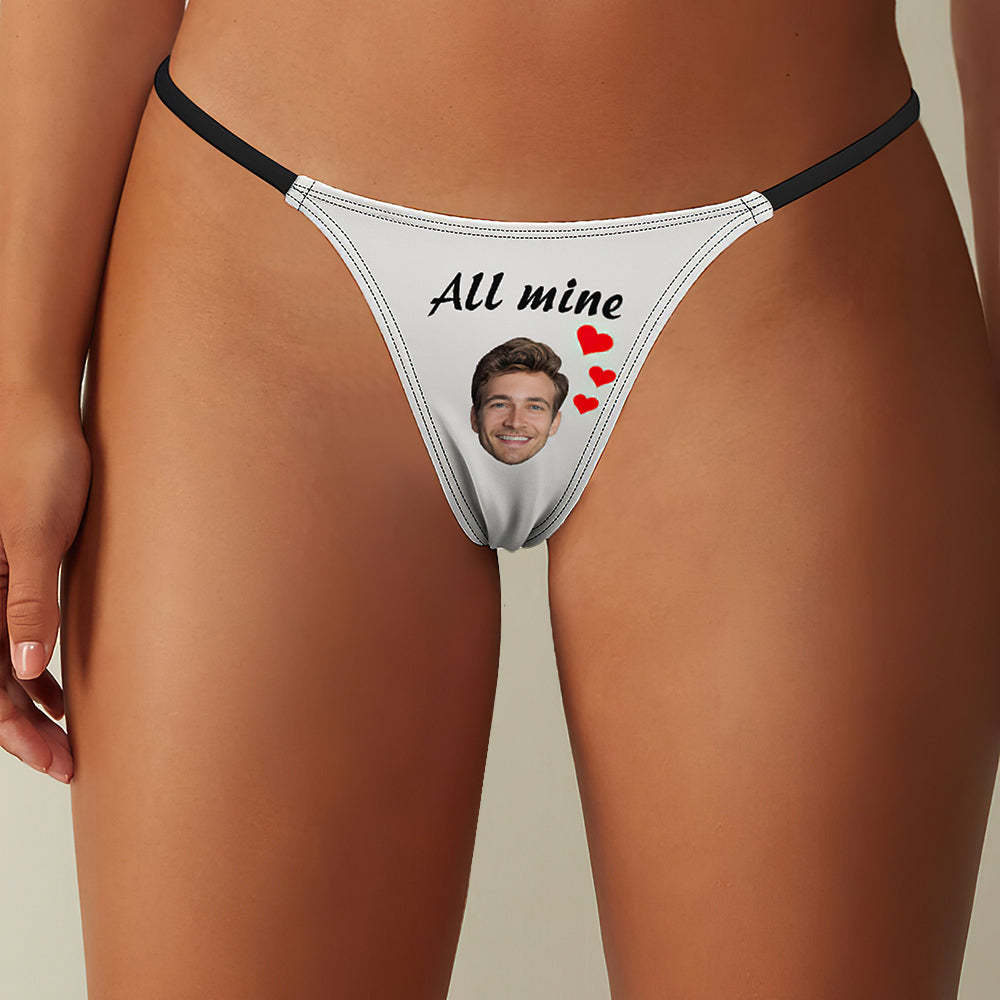 String Tanga Personnalisé Face All Mine Heart Pour Femme -