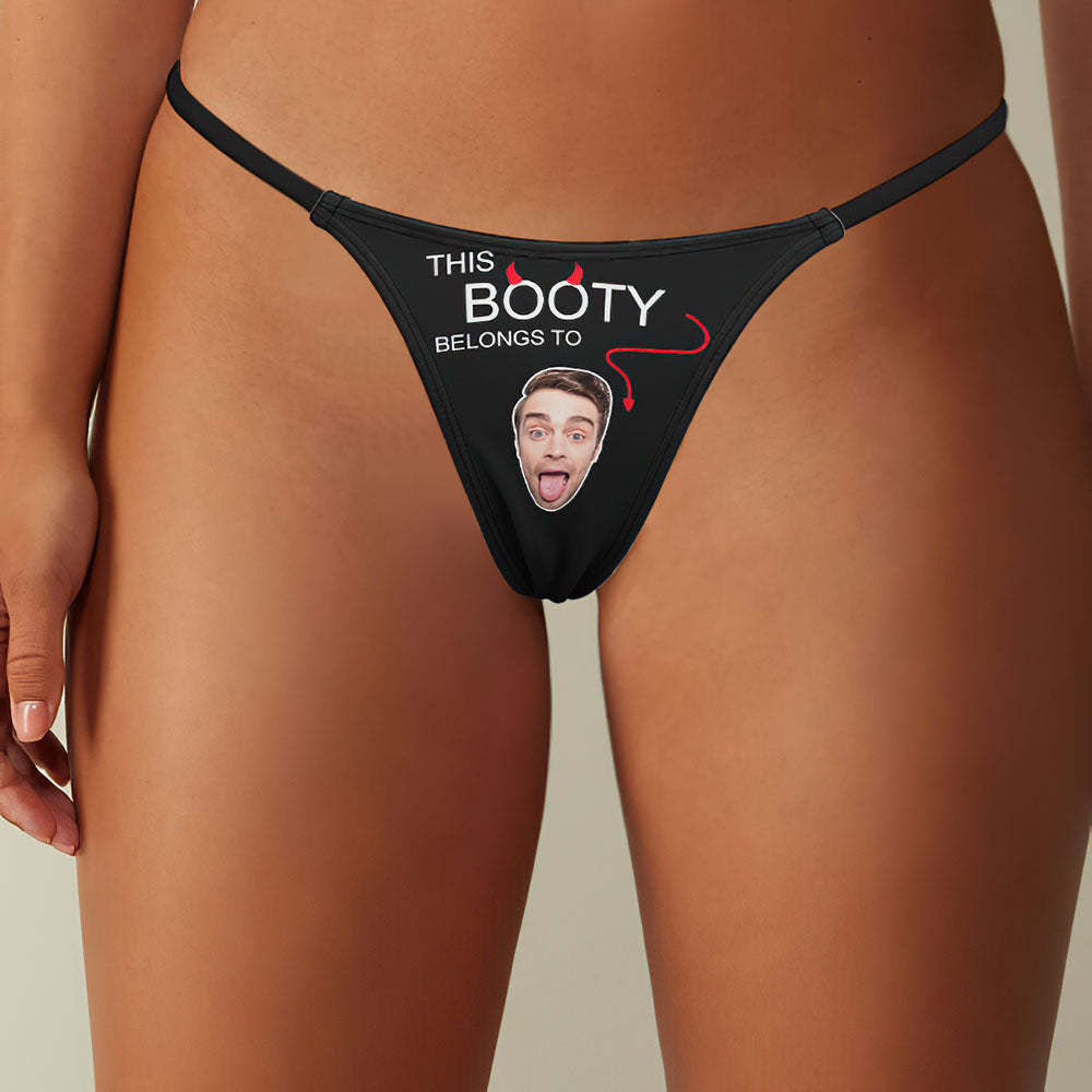 Custom Face Sexy Women's Tanga Thong This Booty Belongs To -