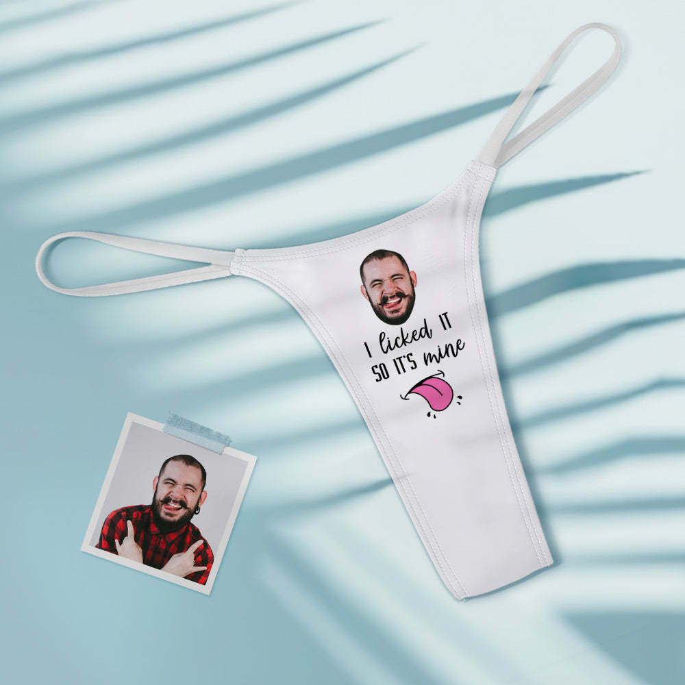 String Tanga Coloré Pour Femmes Sexy Visage Personnalisé C'est À Moi -