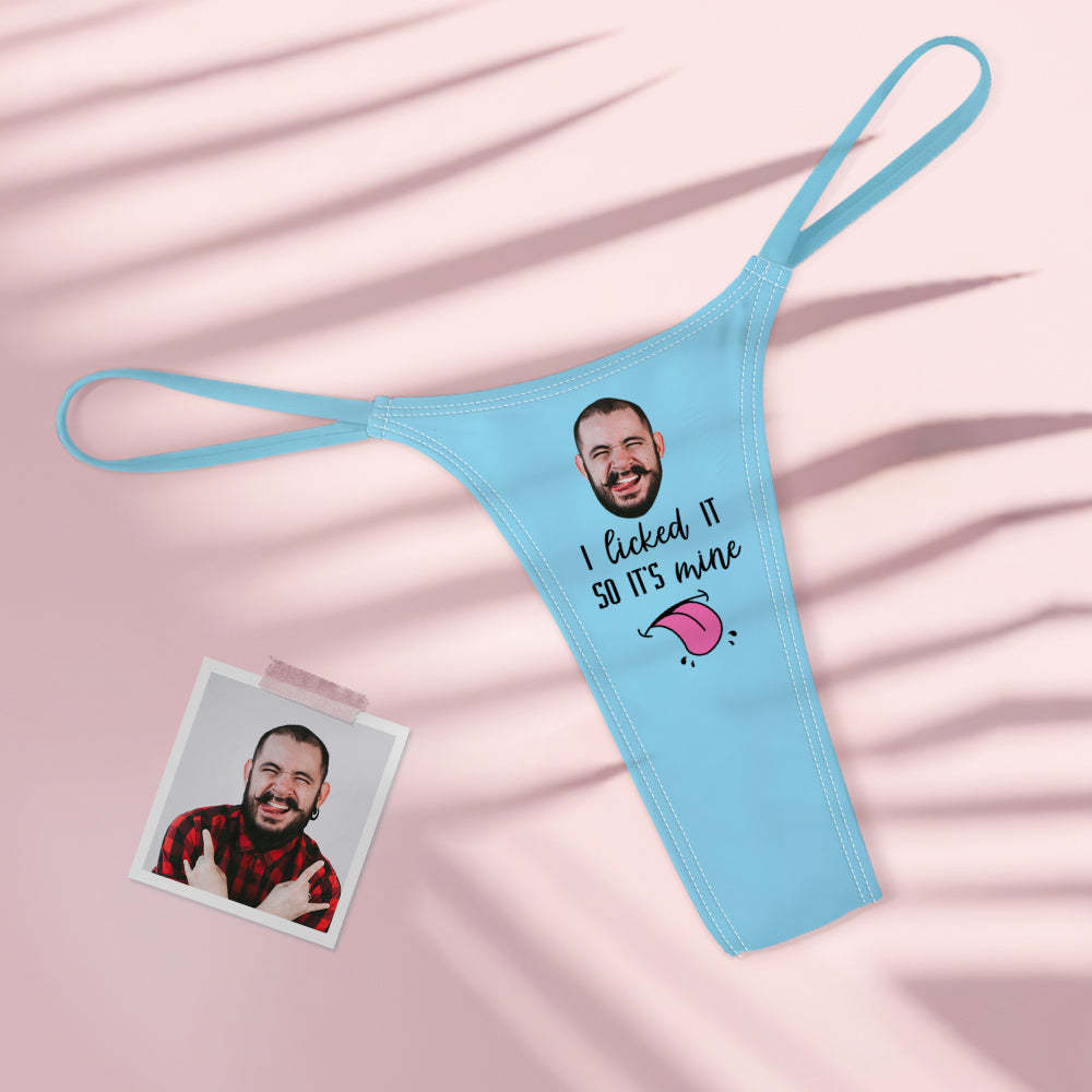 String Tanga Coloré Pour Femmes Sexy Visage Personnalisé C'est À Moi -