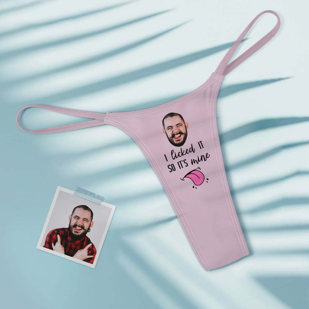 String Tanga Coloré Pour Femmes Sexy Visage Personnalisé C'est À Moi -