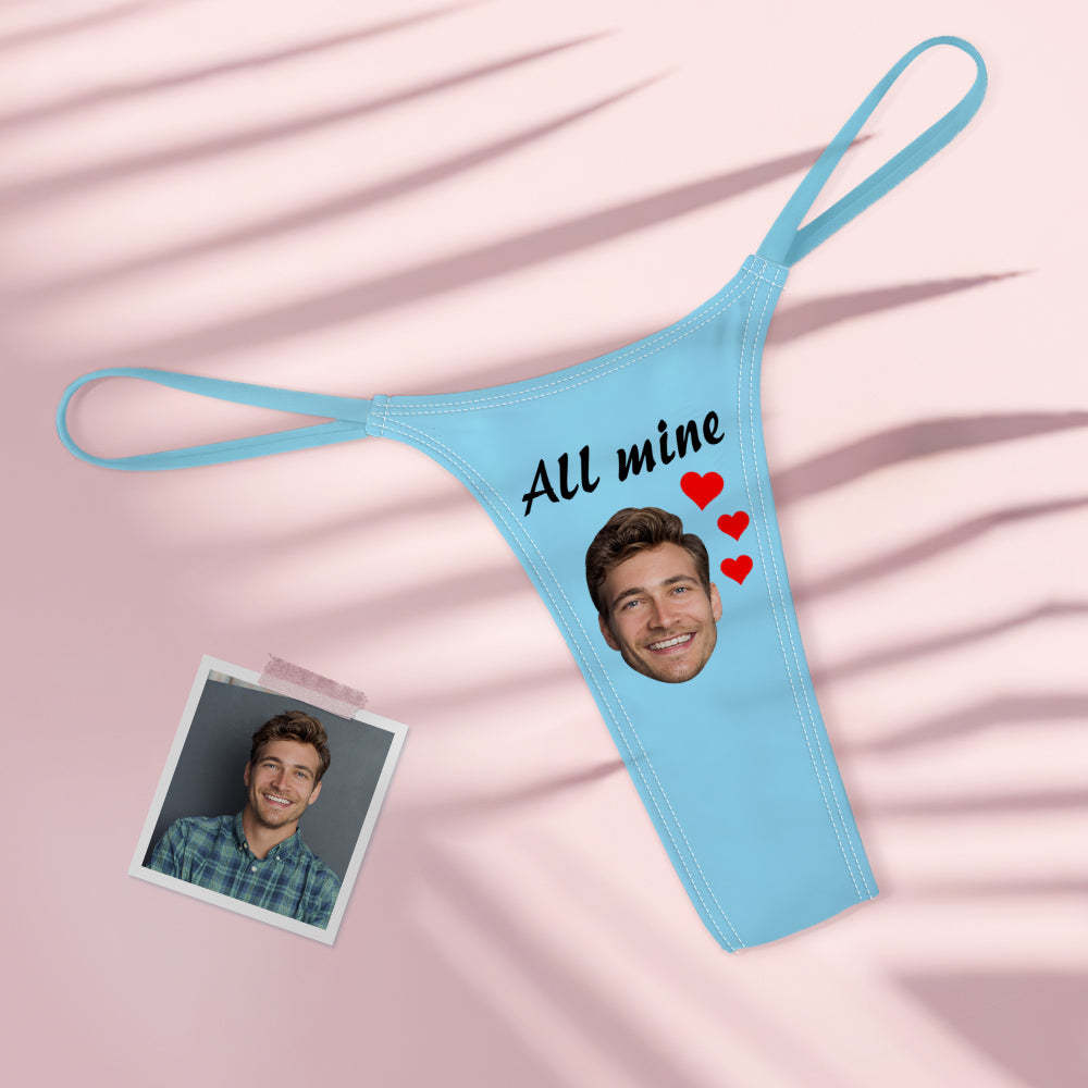 String Tanga Coloré Pour Femme Face All Mine Heart Personnalisé -