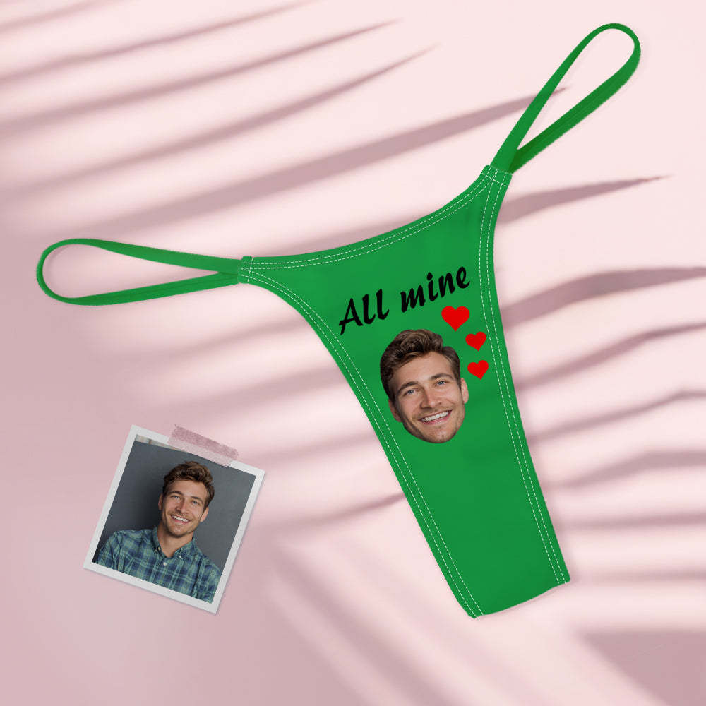 String Tanga Coloré Pour Femme Face All Mine Heart Personnalisé -