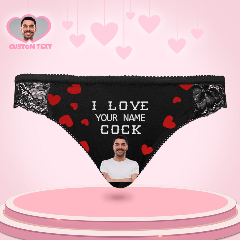 Culotte En Dentelle Pour Femmes Personnalisées, J'aime Votre Culotte Sexy Pour Visage De Coq