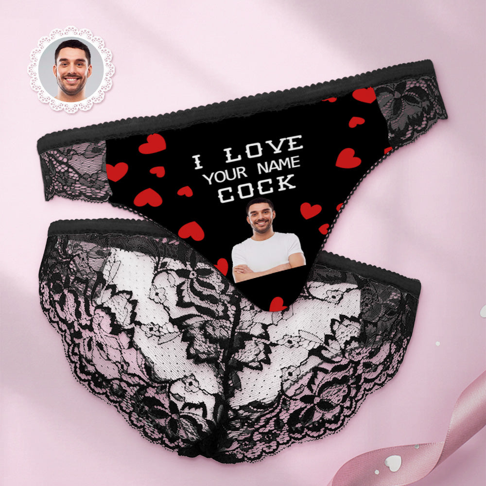 Culotte En Dentelle Pour Femmes Personnalisées, J'aime Votre Culotte Sexy Pour Visage De Coq