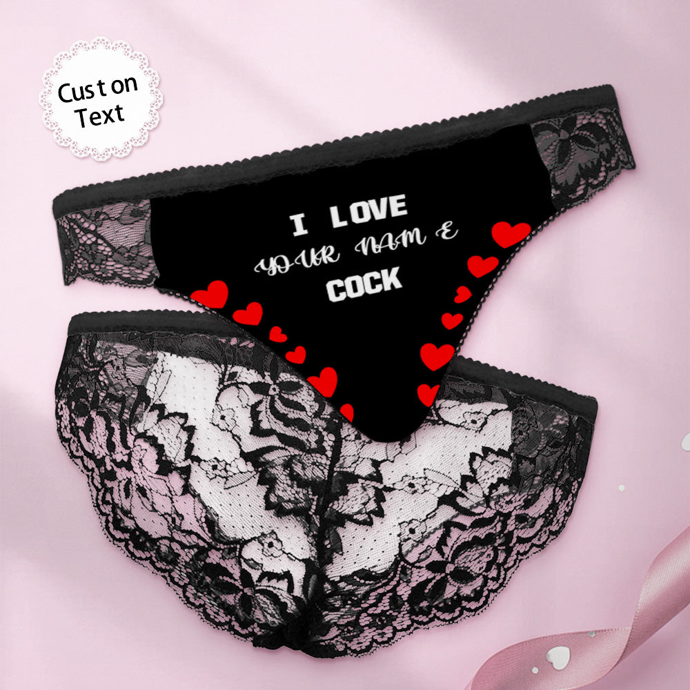 Culotte En Dentelle Personnalisée Pour Femmes, J'aime Votre Bite, Culotte Sexy, Cadeau Doux