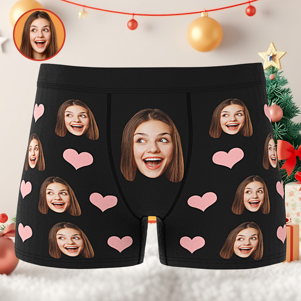 Boxer Visage Personnalisé Aperçu En Ligne 3D Cadeaux Pour Petit Ami Mari
