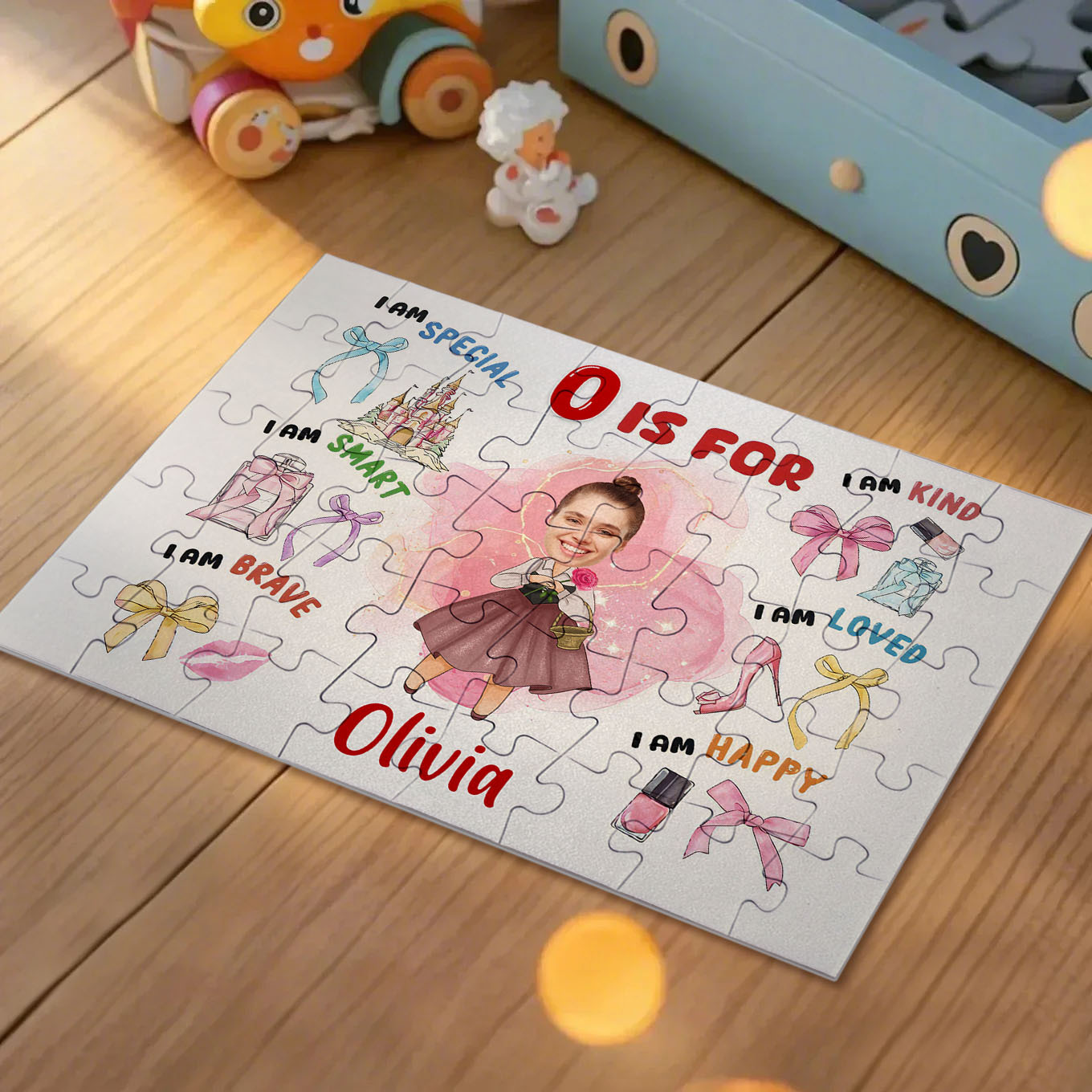 Grimace-princesse-bébé-photo-personnalisée-puzzle-enfant- - MaPhotochaussetteFr