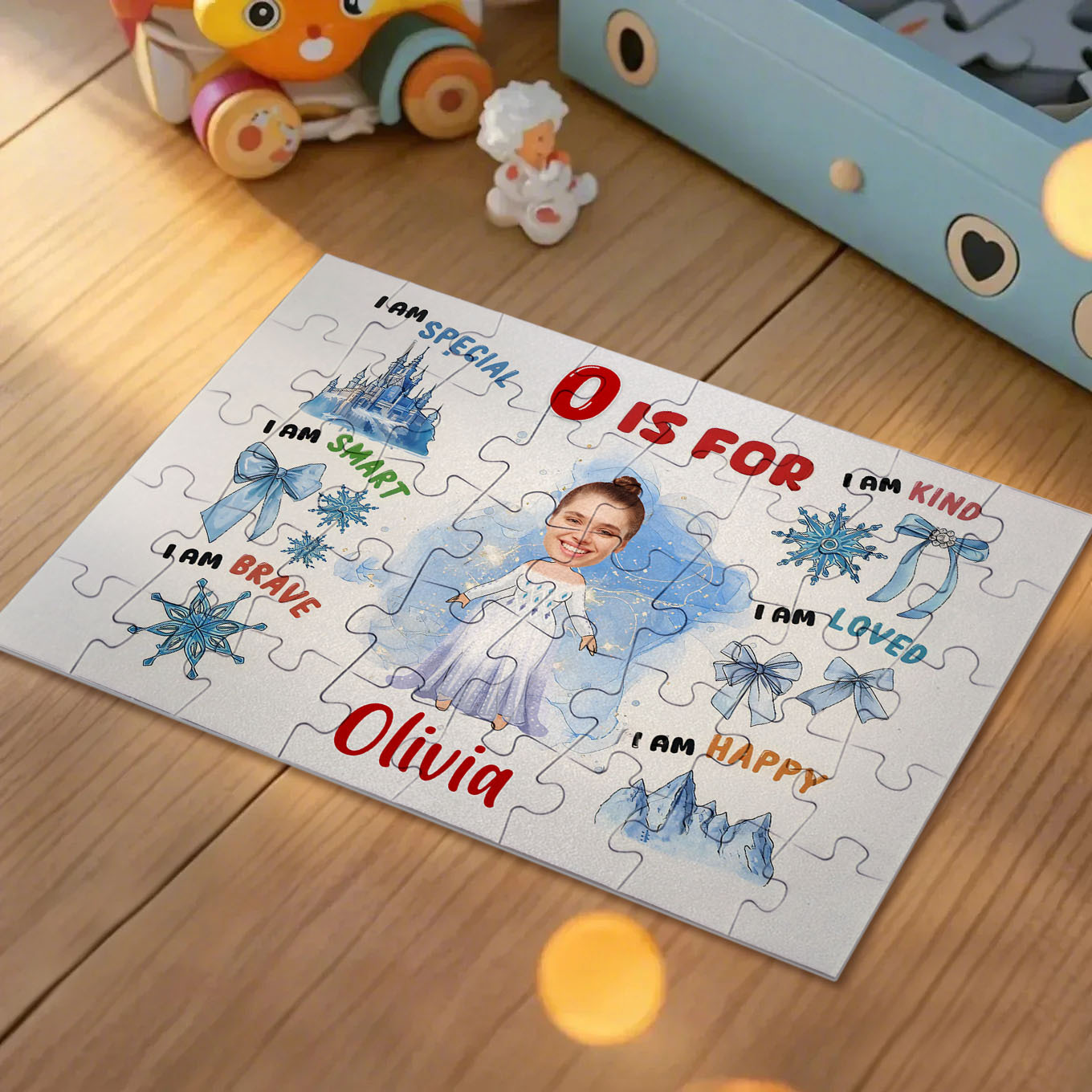 Grimace-princesse-bébé-photo-personnalisée-puzzle-enfant- - MaPhotochaussetteFr
