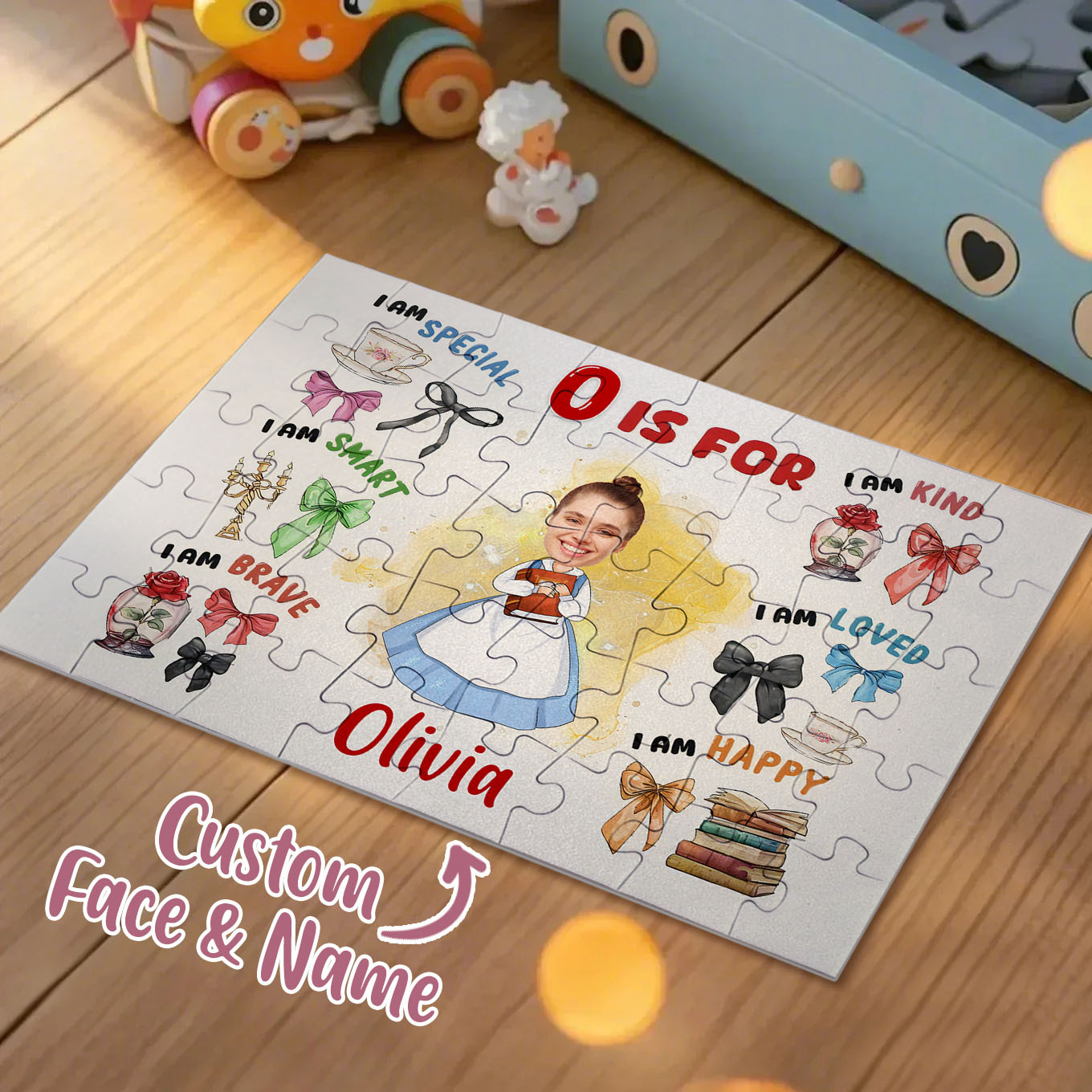 Grimace-princesse-bébé-photo-personnalisée-puzzle-enfant- - MaPhotochaussetteFr