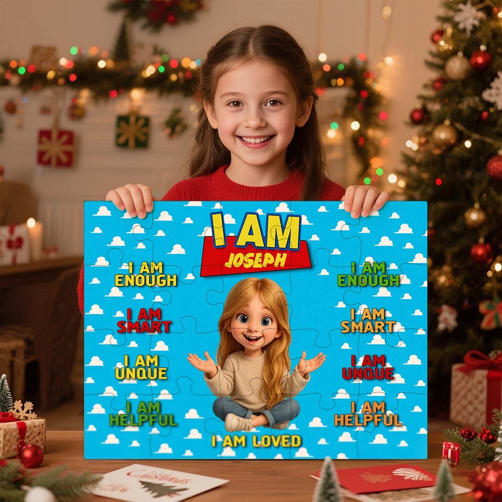 Puzzle De Noël Personnalisé - Joyeux Anniversaire | Cadeau Pour Petit-enfant - Cadeau Pour Enfant - Nouveauté Tendance 2025 - Puzzle Personnalisé - MaPhotochaussetteFr