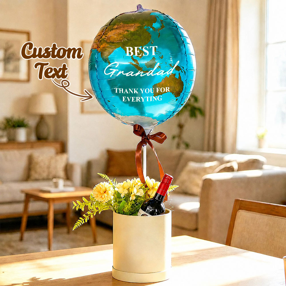 Ensemble De Ballons Personnalisés En Forme De Terre, Meilleur Papa Du Monde Entier, Cadeau De Fête Des Pères Pour Papa Ou Grand-père - MaPhotochaussetteFr