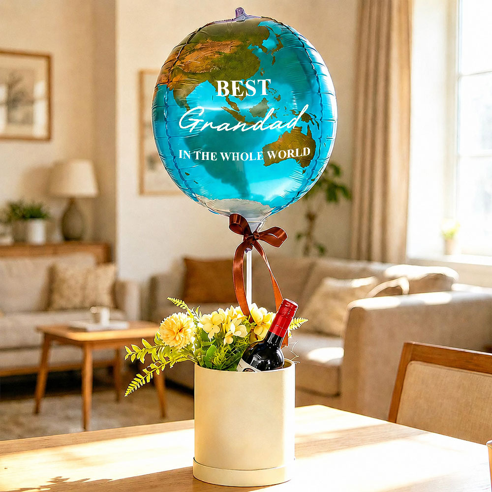 Ensemble De Ballons Personnalisés En Forme De Terre, Meilleur Papa Du Monde Entier, Cadeau De Fête Des Pères Pour Papa Ou Grand-père - MaPhotochaussetteFr