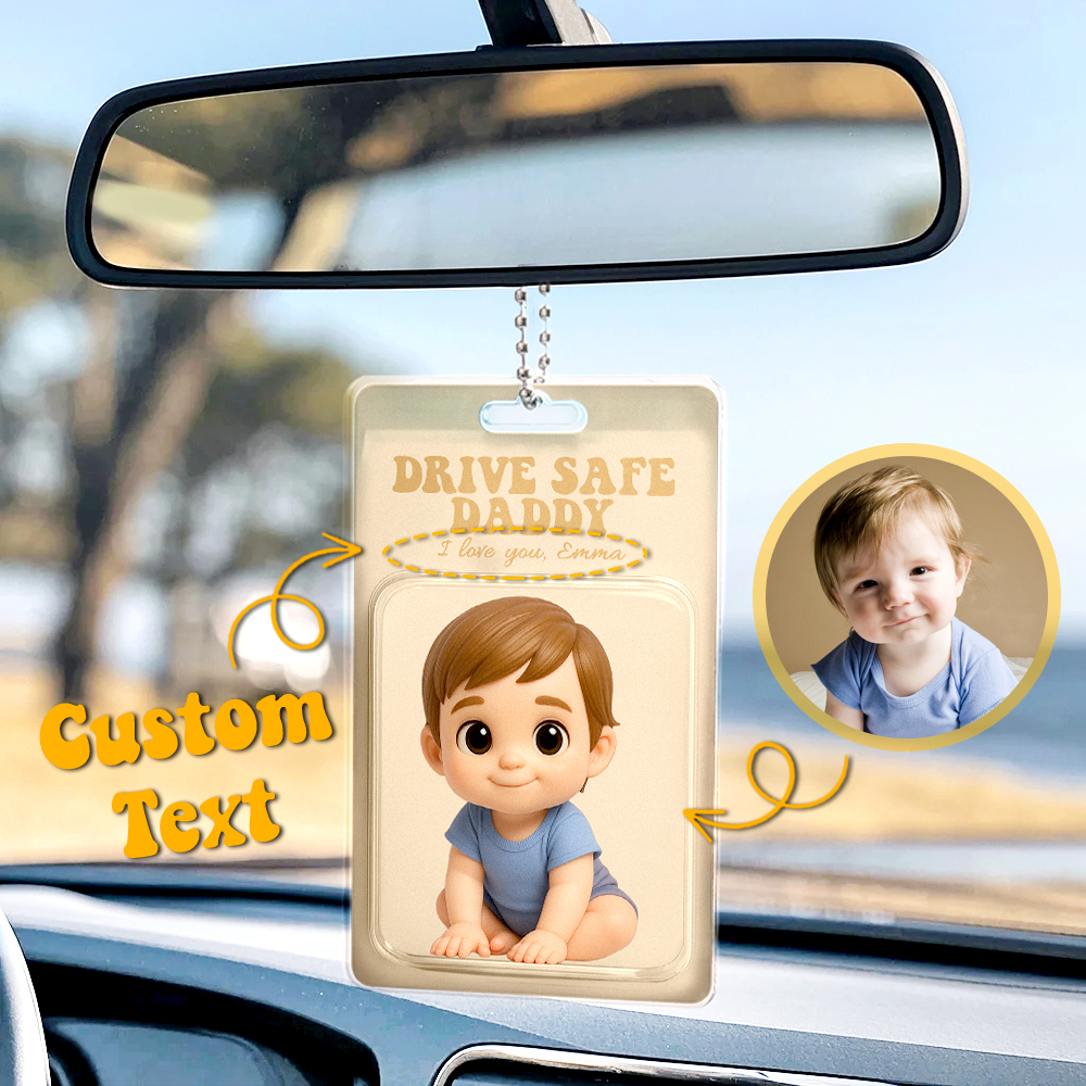 Cadeau Personnalisé Pour La Fête Des Pères Pour Papa Figurine Photo Personnalisée Ornement De Voiture Cadeau À Suspendre Pour Grand-père Cadeau Pour Nouveau Papa Cadeaux Pour Papa Des Enfants - MaPhotochaussetteFr
